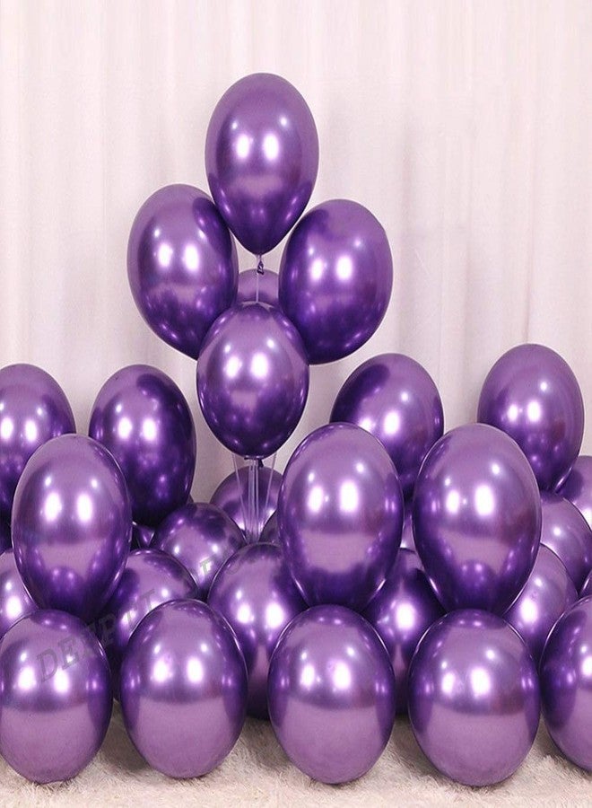 DEEPTI DECOR 100 Pcs Purple Color Latex Super Metallic Hd Balloons 12" Inch Best For Theme Party Decoration,Birthday,Wedding,Anniversary,Office,House Party,Opening Ceremony Party Supplies - Image 2
